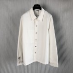 CD Diamond Overshirt White Cotton Blend Twill