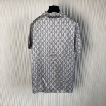 CD Diamond Short-Sleeved Shirt Gray Silk Twill