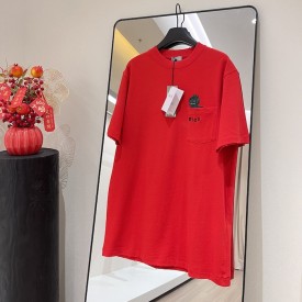 DIOR AND OTANI WORKSHOP Relaxed-Fit T-Shirt Red Slub Cotton Jersey