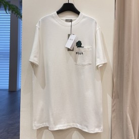 DIOR AND OTANI WORKSHOP Relaxed-Fit T-Shirt White Slub Cotton Jersey