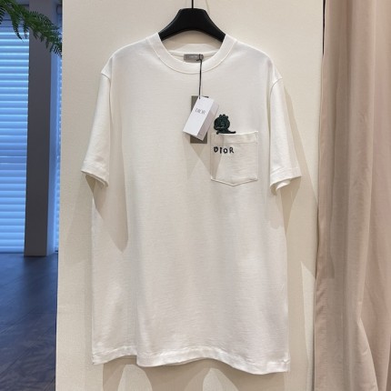 DIOR AND OTANI WORKSHOP Relaxed-Fit T-Shirt White Slub Cotton Jersey