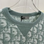 Dior Oblique Relaxed-Fit T-Shirt Green and White Terry Cotton Jersey