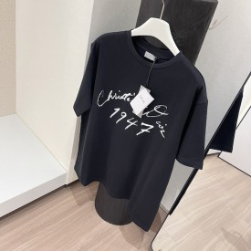 Handwritten Christian Dior Relaxed-Fit T-Shirt Black Cotton Jersey