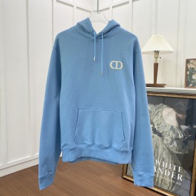 Dior Essentials CD Icon Hooded Sweatshirt Blue Cotton Fleece