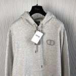 Dior Essentials CD Icon Hooded Sweatshirt Gray Cotton Fleece