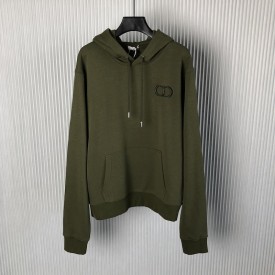 Dior Essentials CD Icon Hooded Sweatshirt Green Cotton Fleece