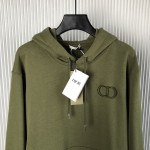 Dior Essentials CD Icon Hooded Sweatshirt Green Cotton Fleece