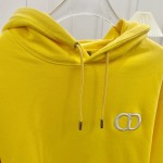 Dior Essentials CD Icon Hooded Sweatshirt Yellow Cotton Fleece