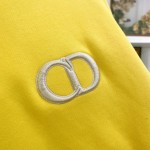 Dior Essentials CD Icon Hooded Sweatshirt Yellow Cotton Fleece