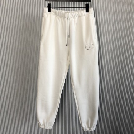 Dior Essentials CD Icon Track Pants White Cotton Fleece