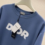 Dior Italic Relaxed-Fit T-Shirt Blue Slub Cotton Jersey