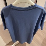 Dior Italic Relaxed-Fit T-Shirt Blue Slub Cotton Jersey