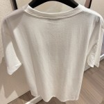 Dior Italic Coral Relaxed-Fit T-Shirt White Slub Cotton Jersey