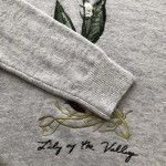 Dior Lily of the Valley Sweater Gray Cotton-Blend Jersey