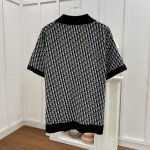 Dior Oblique Polo Shirt Black Cotton Jacquard