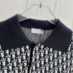 Dior Oblique Polo Shirt Black Cotton Jacquard