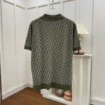 Dior Oblique Polo Shirt Green Cotton Jacquard