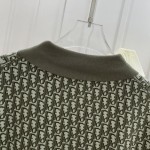 Dior Oblique Polo Shirt Green Cotton Jacquard