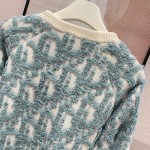 Dior Oblique Sweater White and Light Green Virgin Wool