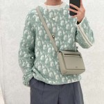 Dior Oblique Sweater White and Light Green Virgin Wool