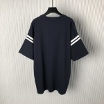 Dior Oversized T-Shirt Blue Slub Cotton Jersey