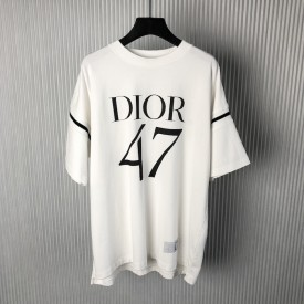 Dior Oversized T-Shirt White Slub Cotton Jersey