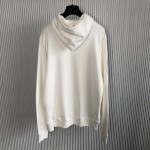 Dior Relaxed-Fit Hooded Sweatshirt White Cotton Fleece