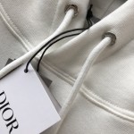 Dior Relaxed-Fit Hooded Sweatshirt White Cotton Fleece