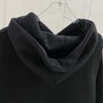 Dior Relaxed-Fit Hooded Sweatshirt Black Cotton Fleece