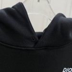 Dior Relaxed-Fit Hooded Sweatshirt Black Cotton Fleece