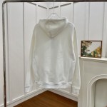 Dior Relaxed-Fit Hooded Sweatshirt White Cotton Fleece