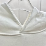 Dior Relaxed-Fit Hooded Sweatshirt White Cotton Fleece