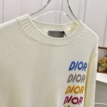 Dior Sweater Beige Wool and Cashmere Intarsia