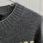 Dior Sweater Gray Wool and Cashmere Intarsia