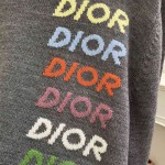 Dior Sweater Gray Wool and Cashmere Intarsia