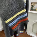 Dior Sweater Gray Wool and Cashmere Intarsia