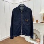 DIOR Zipped Jacket Blue Cotton Denim