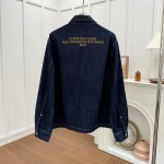 DIOR Zipped Jacket Blue Cotton Denim