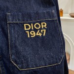 DIOR Zipped Jacket Blue Cotton Denim