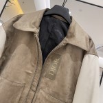 Dior Zipped Varsity Blouson Beige Calfskin