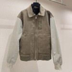 Dior Zipped Varsity Blouson Beige Calfskin