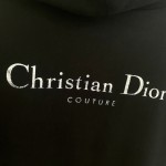 Christian Dior Couture Hooded Sweatshirt Black Cotton Fleece