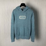 Christian Dior Couture Hooded Sweatshirt Blue Cashmere Fleece