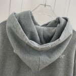 Christian Dior Couture Hooded Sweatshirt Gray Cotton Fleece