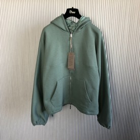 Christian Dior Couture Reversible Hooded Track Jacket Green Cotton Fleece