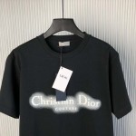 Christian Dior Couture T-Shirt Relaxed Fit Black Cotton Jersey