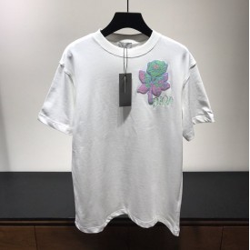 Dior Alex Foxton Rose Embroidered T shirt White