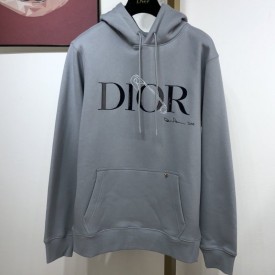 Dior Oversized DIOR AND JUDY BLAME Hooded Sweatshirt Grey