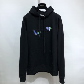 Dior and Kenny Scharf Hooded Sweatshirt Black Cotton