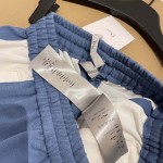 DIOR AND PARLEY Zipped Track Jacket Short Set Blue and White